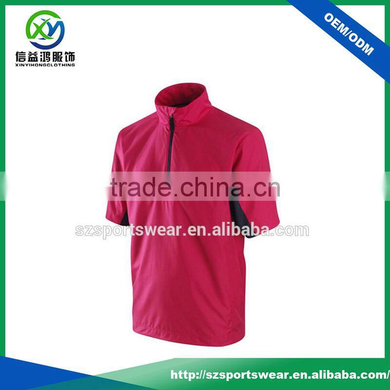 Wholesale Contrast Colors Nylon /Polyester Men Short Sleeve Jacket