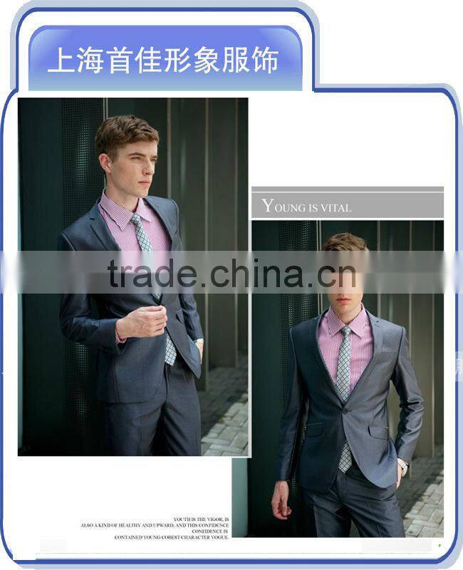 2014 best business mens grey silk comfortable suit
