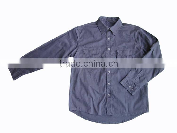 Plain color cotton mechanic wear work two pocket shirts