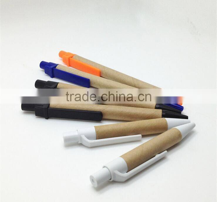 wholesale logo custom novelty design recycle kraft paper ball point pen