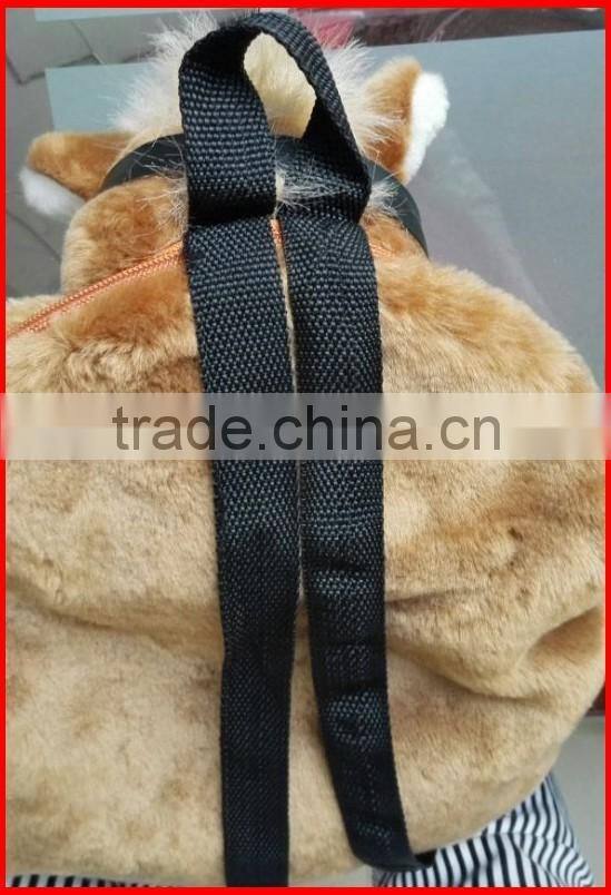 soft plush animal type design horse backpack for kids wholesale