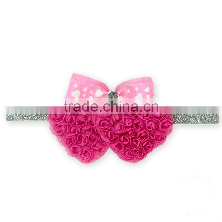 Valentine's day fringe hem baby pillow case dress with silver metallic pocket M5051212