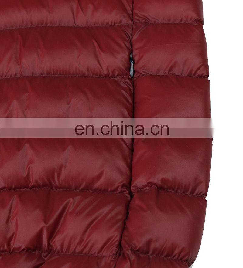 100% polyester filling red custom winter nylon padding jacket for men