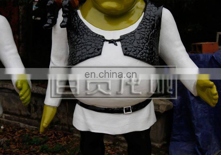 Amusement Park 2M Height Fiberglass Movie Character Life Size Shrek