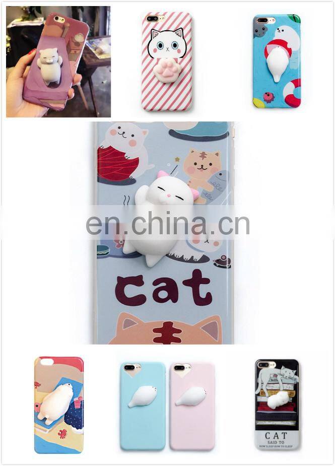 Factory Price Wholesale Custom 3D Soft TPR Squishy Phone Cases for iPhone 7