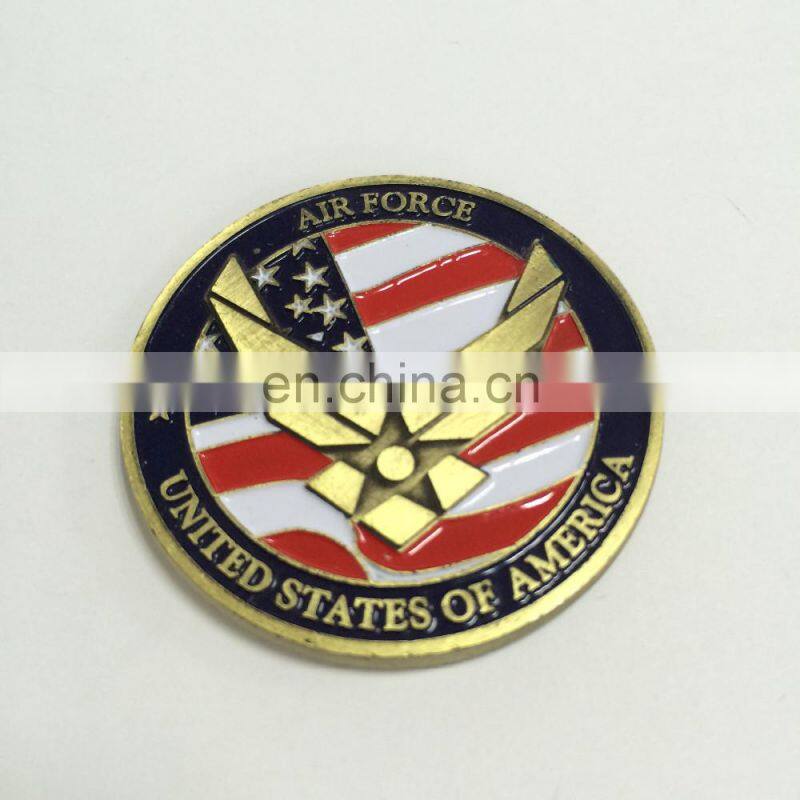 Zinc alloy material custom antique gold or silver coin as souvenir for association or army