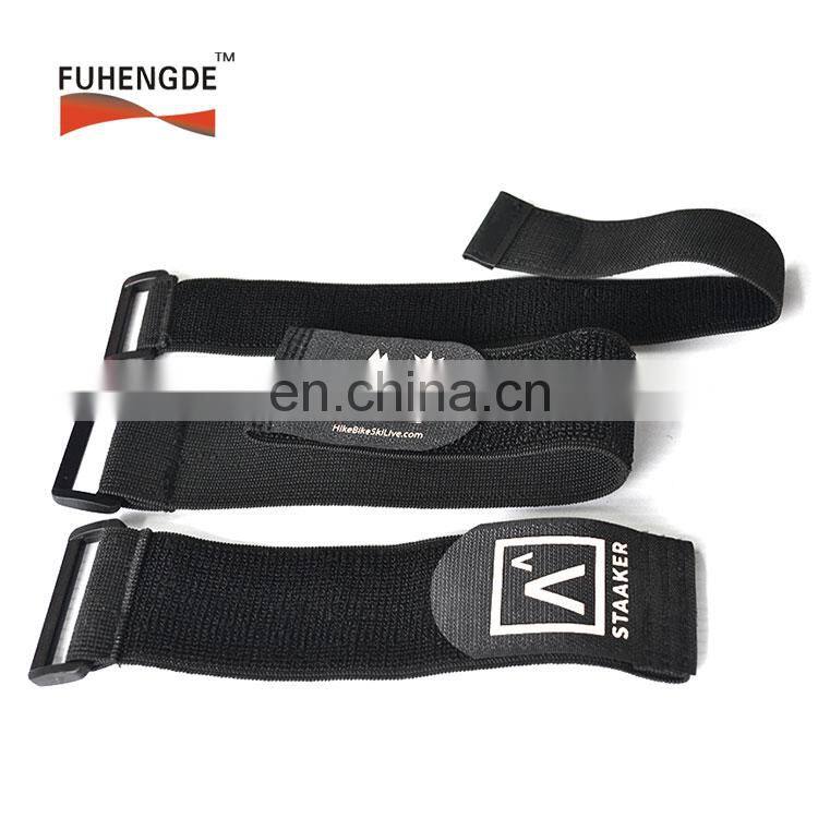Hook and loop elastic boot strap with buckle