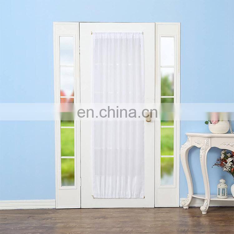 Best sell customized white sheer door window curtain voile french door curtain