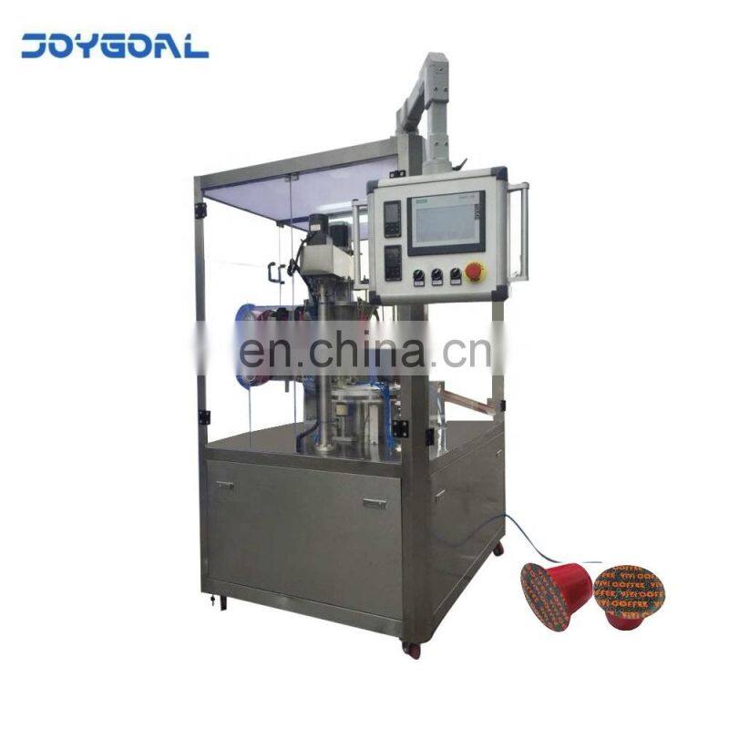 Rotary small size nespresso coffee capsule k-cups filling and sealing machine