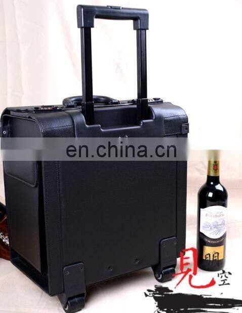 Senior business white wine suitcase,6 aluminum wine bottles trolley case/wine bottle display case