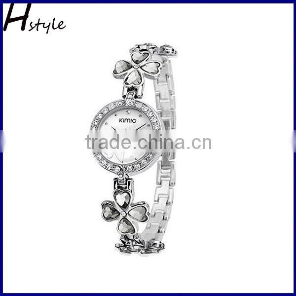 Fashion vogue Clover crystal geneva ladies watch ladies fancy wrist watches Green WP024