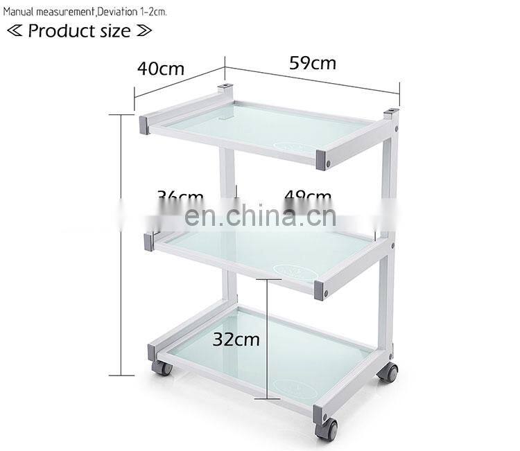 Pdt Beauty Machine Used Glass Salon Trolley 15/17kgs 1ctn/pcs White, Black 830*560*100 Mm 4 Pcs L587*W414*H808 Mm