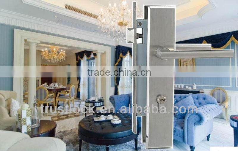 Solid Stainless Steel Door Lock Lever Handle with Plate