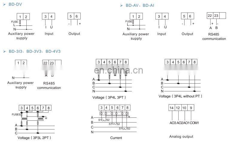 Acrel BD-DV dc voltage transformer input 0-10v/0-75mV with 4-20mA analog output