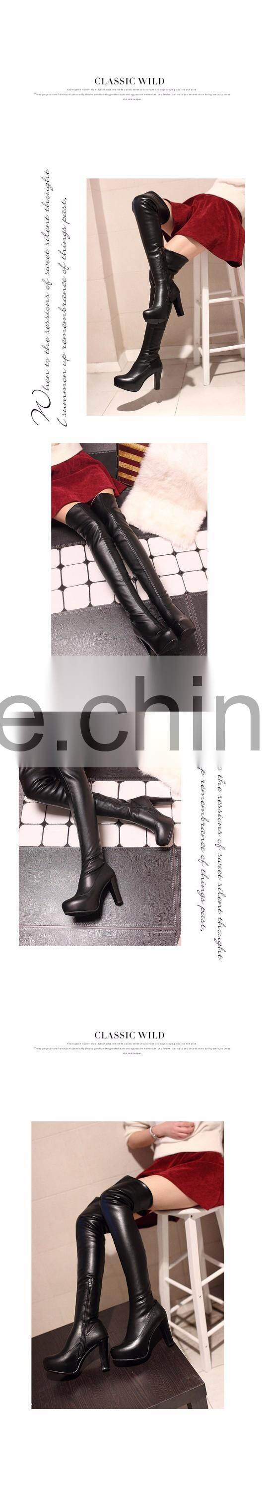 geniune cow leather women long tight over the knee boots 2016