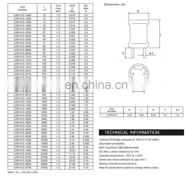2mH 5mH  Drum Core Inductor High Inductance Through Hole Power Inductor