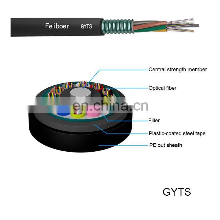 Factory sale gyts G652B G652D steel tape Armored two wire cable price for 36 core single core sc fiber optic cable multimode