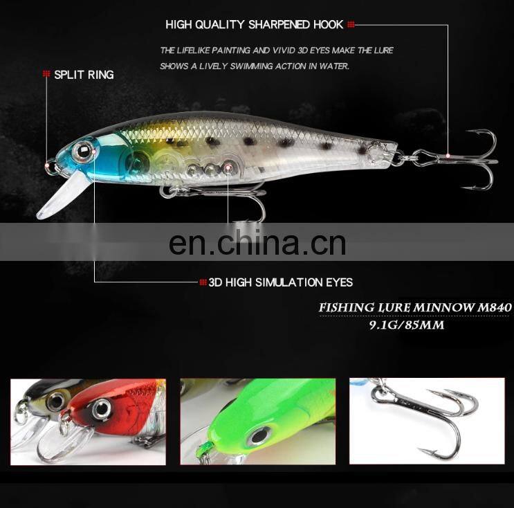 handmade 8.5cm 9.1g artificial bait fishing lure freshwater saltwater hard plastic fishing lure floating minnow fish lure
