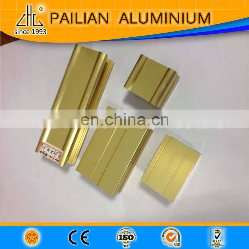 Glossy k golden brushed aluminium profile,aluminium edge sealing section,electrophoresis golden anodized aluminium