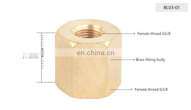 SNS pneumatic BL Series female thread straight connector adapter brass pipe fitting long Hex coupling nut