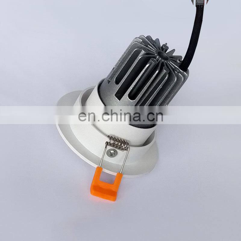 Hotel home engineering cob accessed spotlight high quality anti-glare modern simple installation black dimmable led downlight