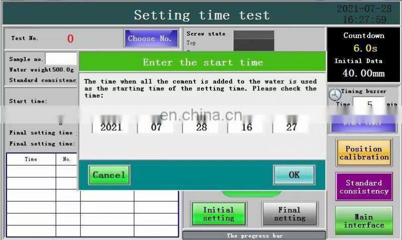 Automatic Type Cement Consistency Vicat Measure Machine Setting Time Meter
