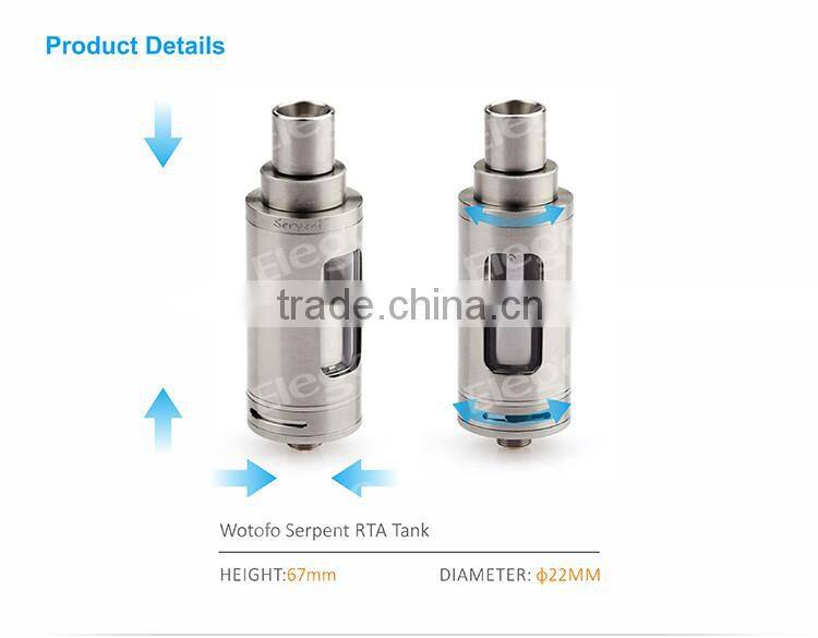Wotofo Serpent RTA Tank with 4ml and Top Filling Large Stock Wholesale ecigarette