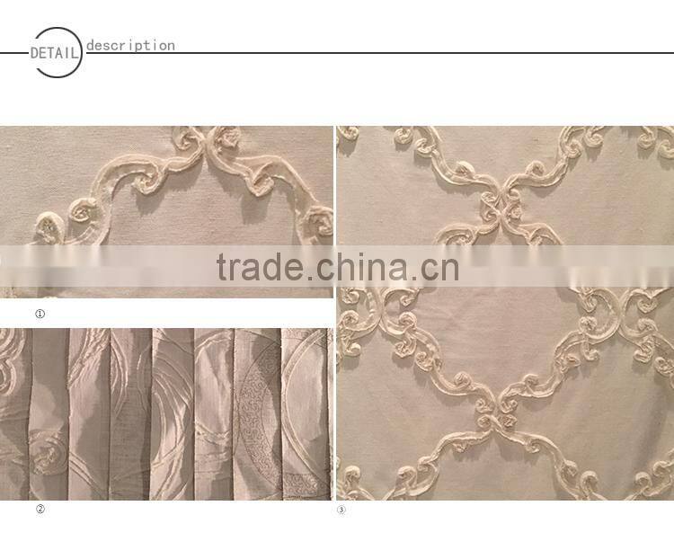 100% Polyester micro-velvet geometric embroidered window curtain fabric