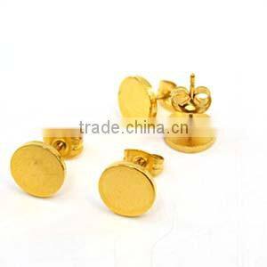 18K Gold plate 2 gram gold beautiful designed earring round coin earring stud