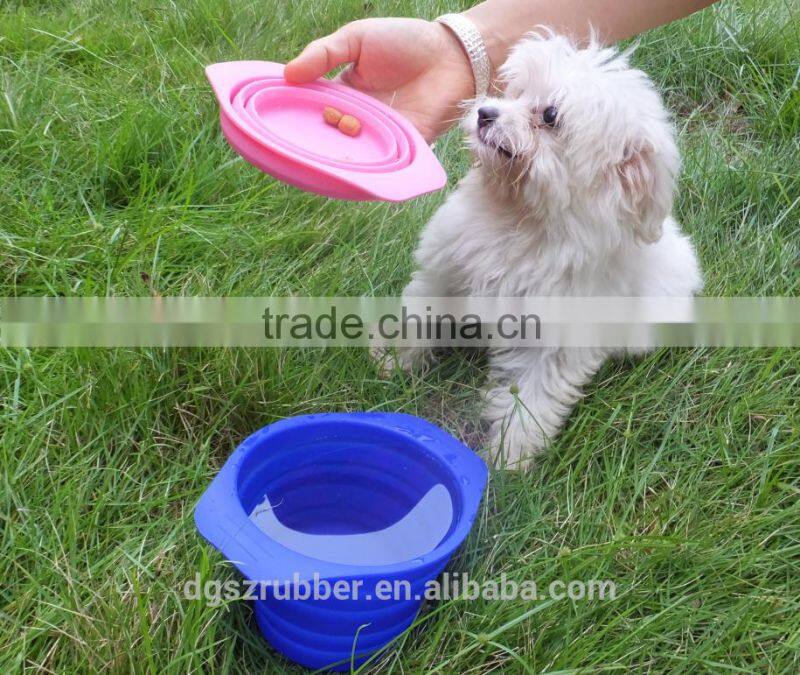 Unbreakable folding silicon drinking dog bowl