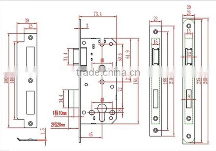 New design mortise lock body QD7245