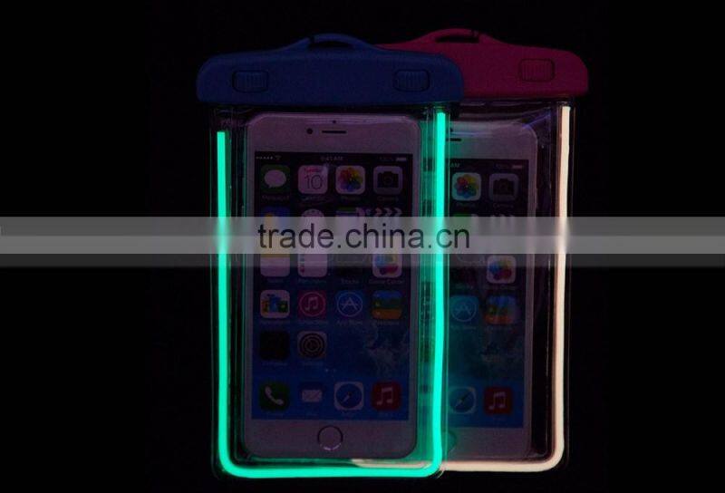 Lanyard and Luminous 4.5-6'' PVC Waterproof Bag Underwater Pouch Dirt Proof Durable Case Cover For iphone 6 plus For Samsung
