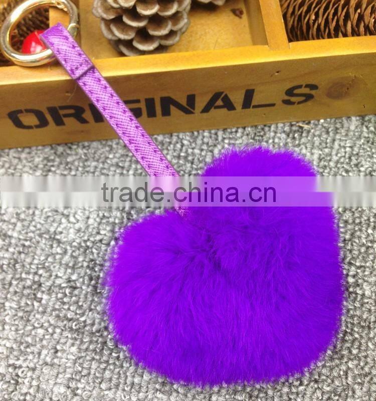 2016 Latest Cute Heart Pendant Fashion Girls Bag Phone Carkey Ornaments Leather Keychain