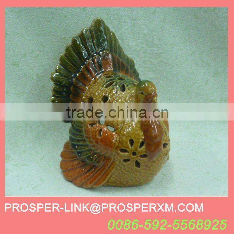 Harvest ceramic turkey decoration