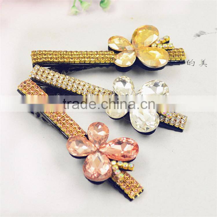 2015 Hot Alligator Hair Clip Hair Rhinestone Barrettes Boutique Bows