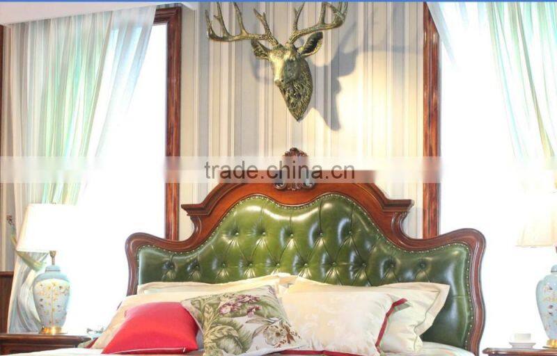 Antique bedroom furniture set solid wood double size bed AET-KM21