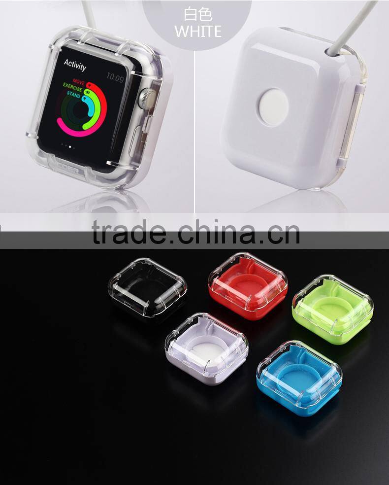 Clear Cover Case Protecter PC Charging Protecter film for Apple Watch For iwatch 38mm 42mm MT-4328