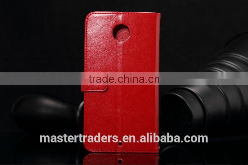 Original K-COOL Fine Sheep Grain Printing Stand PU Leather Wallet Case For Google 6 MT-2829