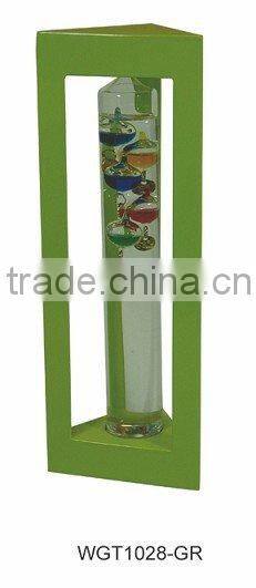 China Manufacture Triangular Wooden Frame Galileo Thermometer