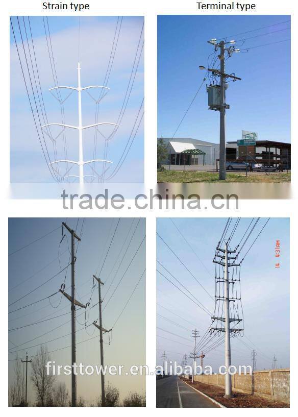 Galvanized steel transmission pole