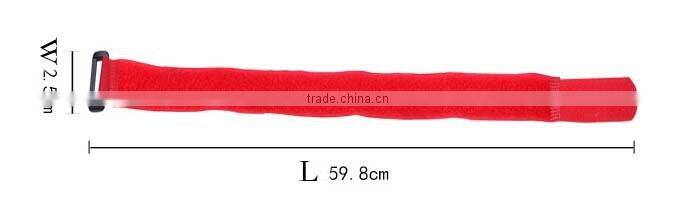 adjustable cable strap hook and loop with plastic buckle
