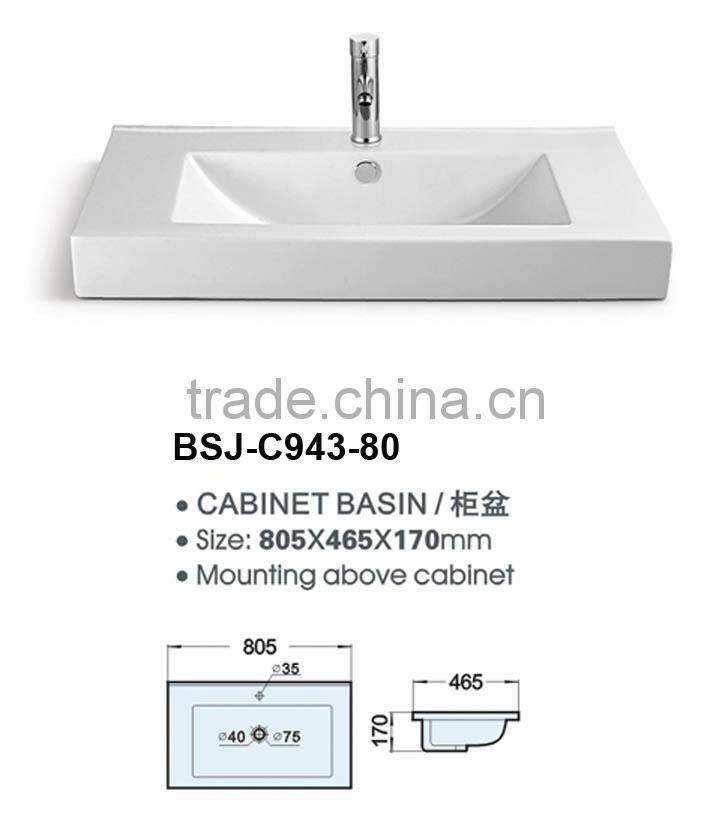 Bathroom cabinet counter top basin(BSJ-C943-80)