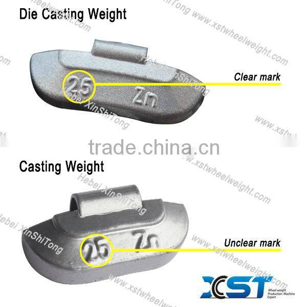 Zinc clip-on wheel weight