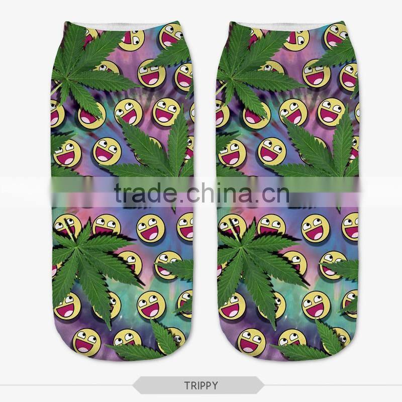 fashion wholesale anklet high quality 3d digital full print colorful ankle socks sports unisex custom hot sale stretch spandex