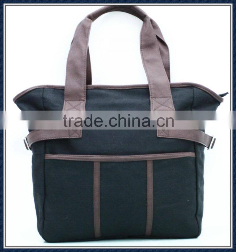 Fashion cotton handbags with PU handle