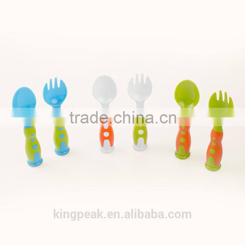2015 New Product Stand up Baby first Cutlery set /travel cutlery set with case/Kids standing cutlery set /fork and spoon set