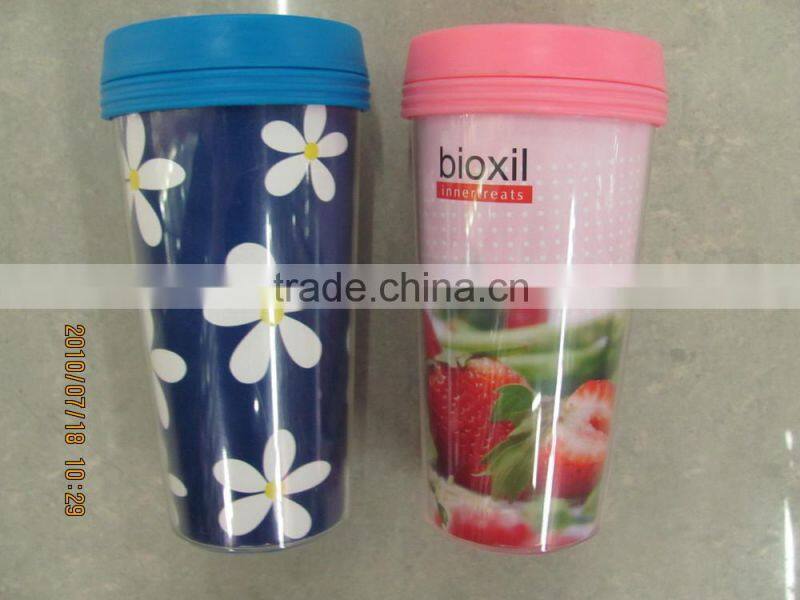 double wall insulated car Mug with lid &office mug&Portable mug&coffee mug with paper inserting &starbucks mug