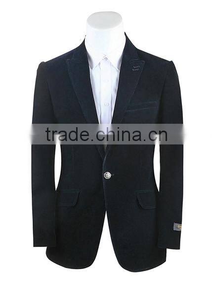 new design Made To Measure black corduroy velvet Blazer for men