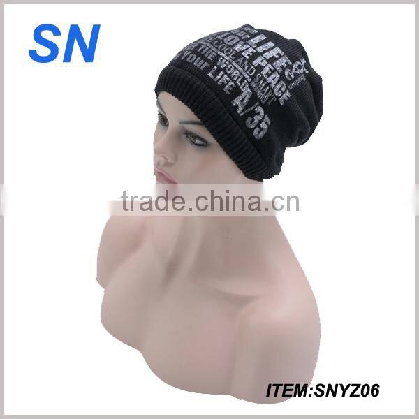 custom novelty acrylic knitted pom pom hat lady
