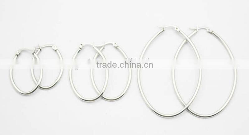 Latest fashion jewelry 316L Stainless steel hoop earrings